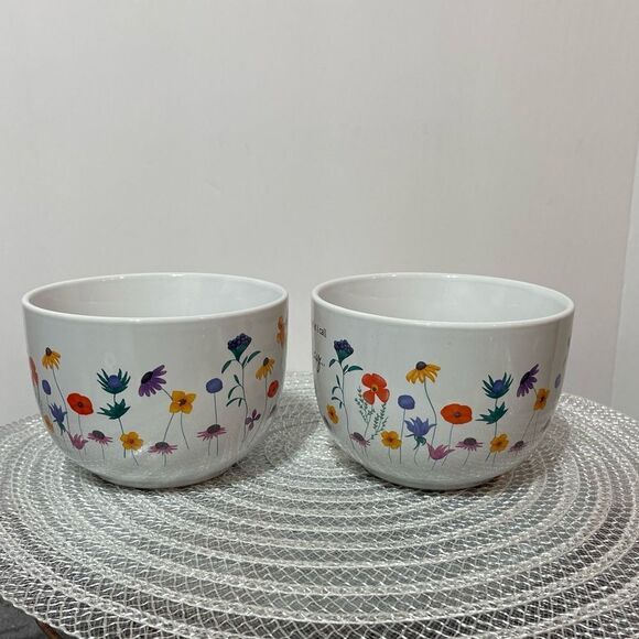 Disney Winnie the Pooh Among the Flowers Soup Mugs with handle set of 2 NWT - Picture 6 of 9